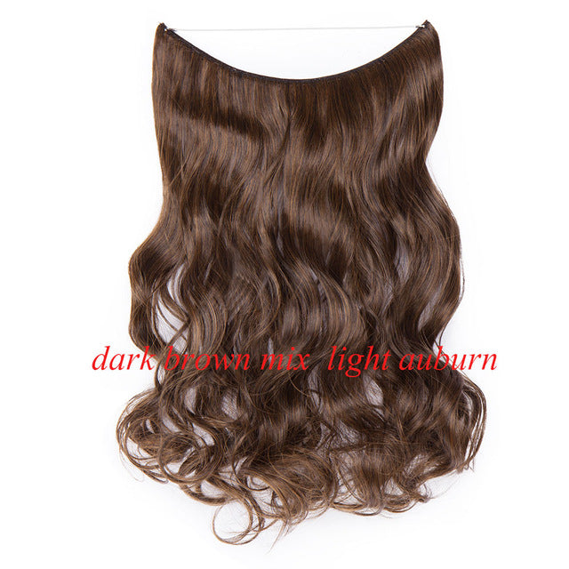 20inch Invisible Wire No Clip One Piece Halo Hair Extension flip