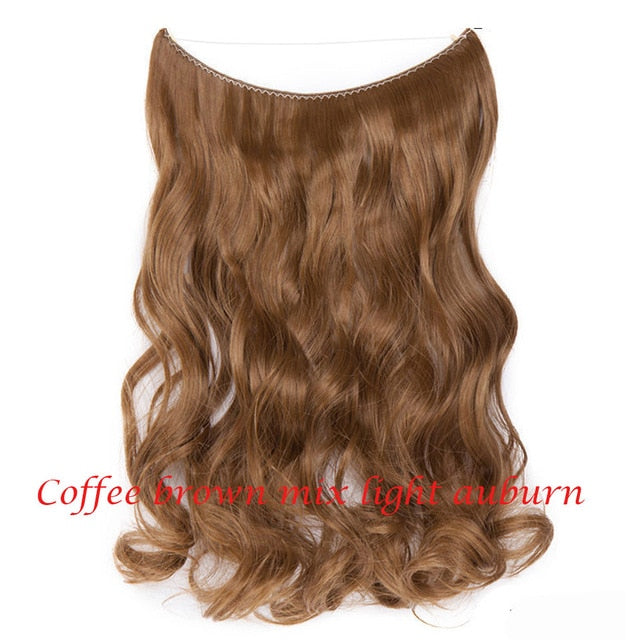 20inch Invisible Wire No Clip One Piece Halo Hair Extension flip