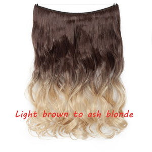 20inch Invisible Wire No Clip One Piece Halo Hair Extension flip