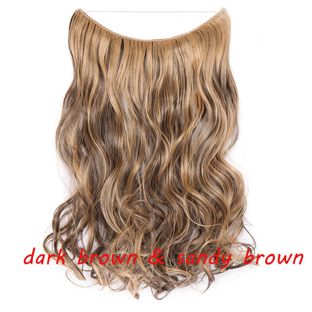 20inch Invisible Wire No Clip One Piece Halo Hair Extension flip