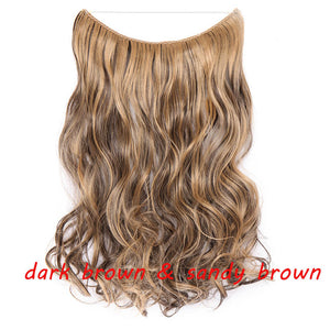 20inch Invisible Wire No Clip One Piece Halo Hair Extension flip