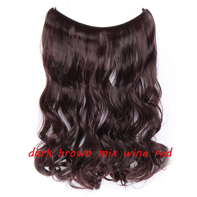 20inch Invisible Wire No Clip One Piece Halo Hair Extension flip