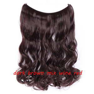 20inch Invisible Wire No Clip One Piece Halo Hair Extension flip