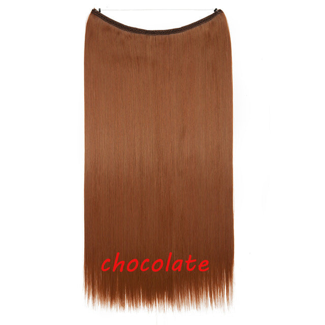 20inch Invisible Wire No Clip One Piece Halo Hair Extension flip