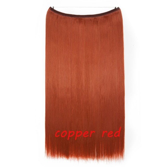 20inch Invisible Wire No Clip One Piece Halo Hair Extension flip