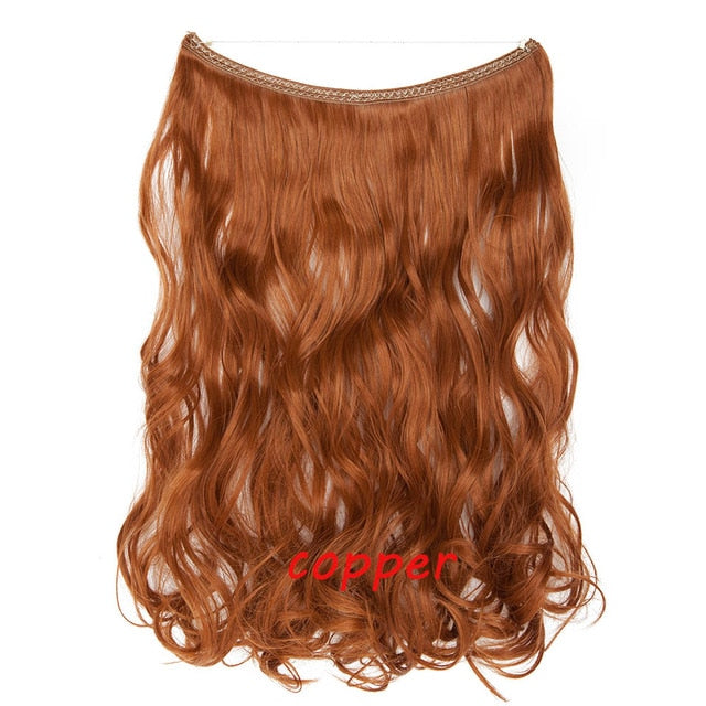 20inch Invisible Wire No Clip One Piece Halo Hair Extension flip