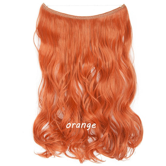 20inch Invisible Wire No Clip One Piece Halo Hair Extension flip