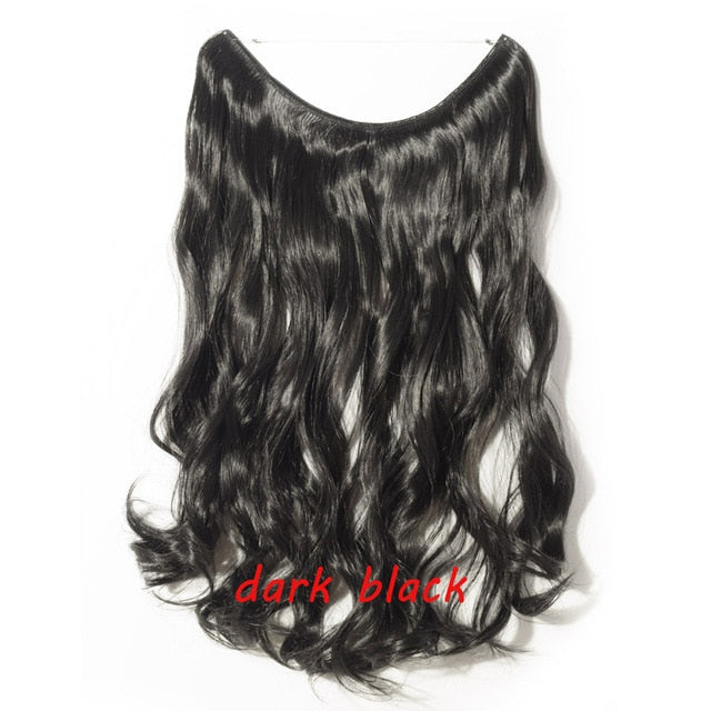 20inch Invisible Wire No Clip One Piece Halo Hair Extension flip