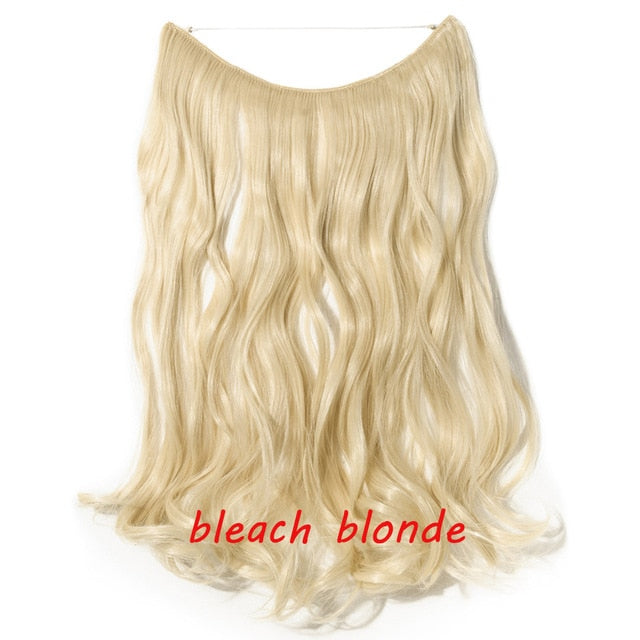 20inch Invisible Wire No Clip One Piece Halo Hair Extension flip