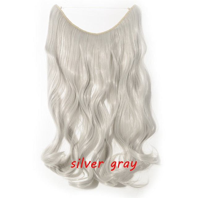 20inch Invisible Wire No Clip One Piece Halo Hair Extension flip
