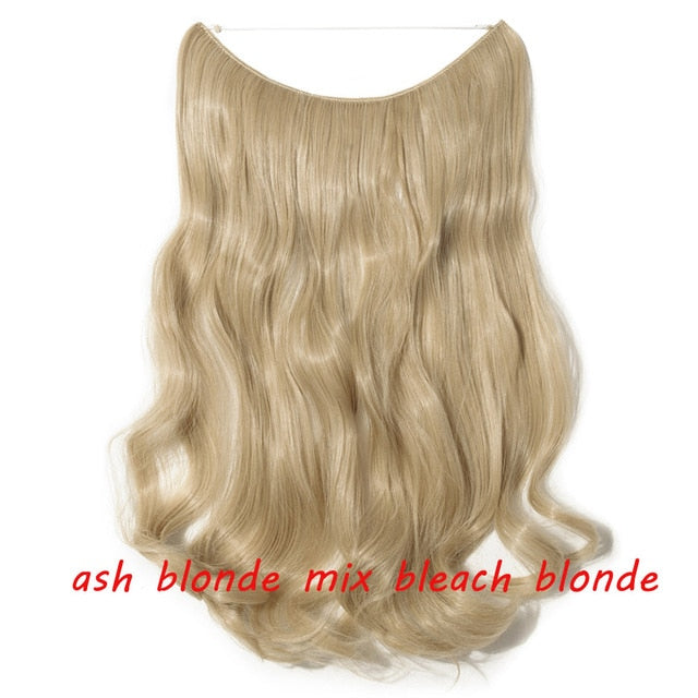 20inch Invisible Wire No Clip One Piece Halo Hair Extension flip