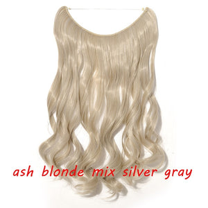 20inch Invisible Wire No Clip One Piece Halo Hair Extension flip