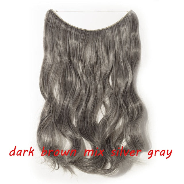 20inch Invisible Wire No Clip One Piece Halo Hair Extension flip