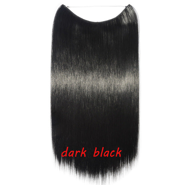 20inch Invisible Wire No Clip One Piece Halo Hair Extension flip