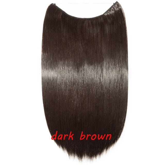 20inch Invisible Wire No Clip One Piece Halo Hair Extension flip