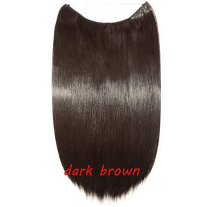 20inch Invisible Wire No Clip One Piece Halo Hair Extension flip