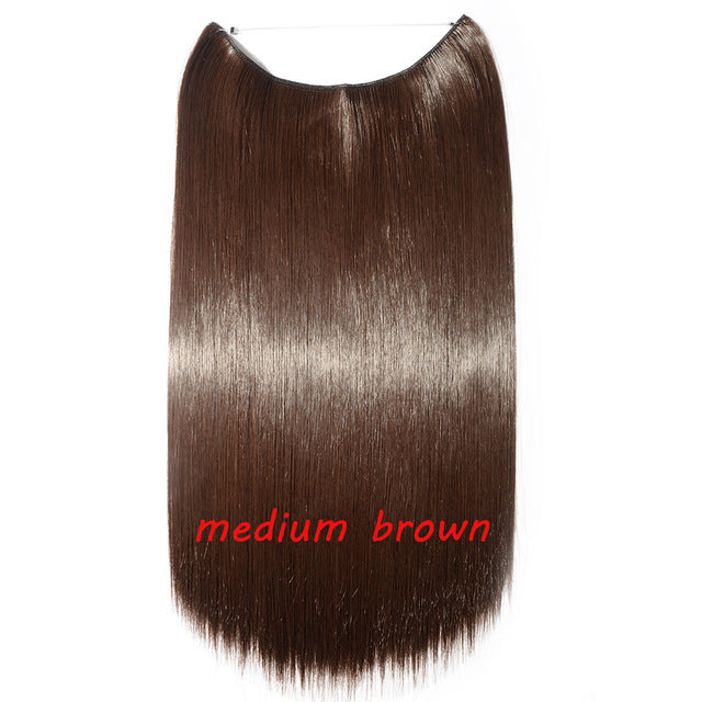20inch Invisible Wire No Clip One Piece Halo Hair Extension flip