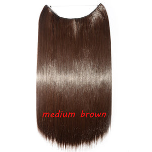 20inch Invisible Wire No Clip One Piece Halo Hair Extension flip