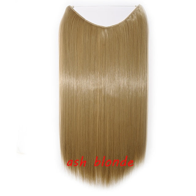 20inch Invisible Wire No Clip One Piece Halo Hair Extension flip