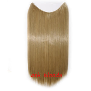 20inch Invisible Wire No Clip One Piece Halo Hair Extension flip