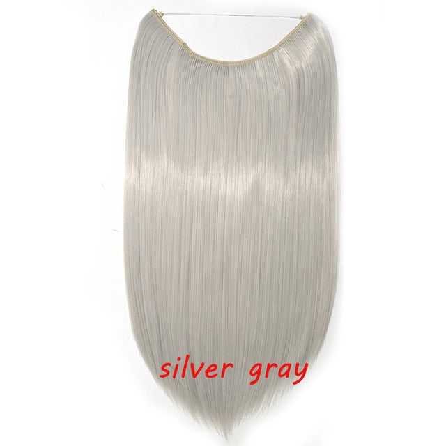 20inch Invisible Wire No Clip One Piece Halo Hair Extension flip