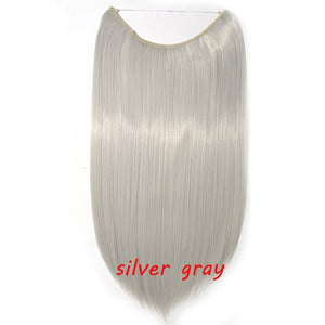 20inch Invisible Wire No Clip One Piece Halo Hair Extension flip