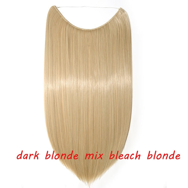 20inch Invisible Wire No Clip One Piece Halo Hair Extension flip
