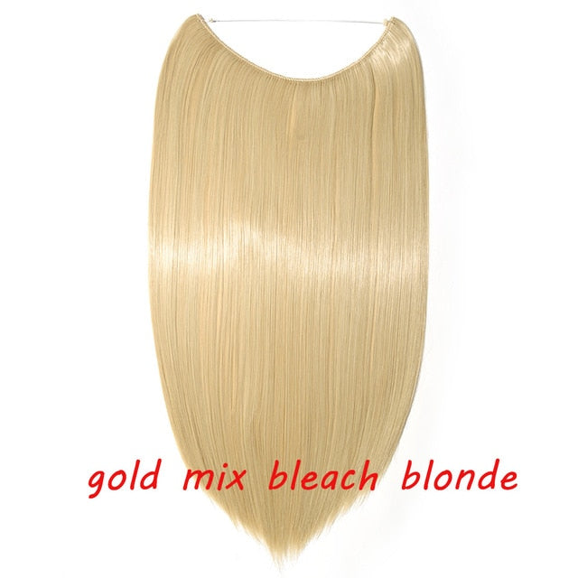 20inch Invisible Wire No Clip One Piece Halo Hair Extension flip