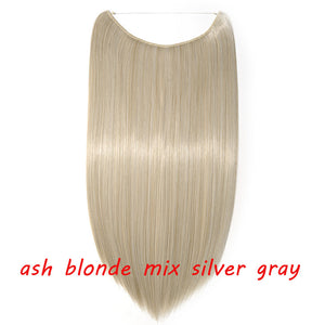 20inch Invisible Wire No Clip One Piece Halo Hair Extension flip