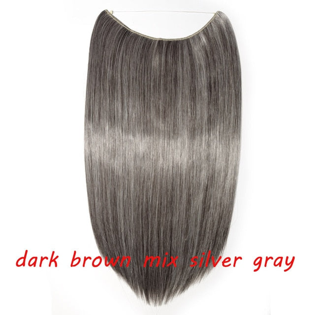 20inch Invisible Wire No Clip One Piece Halo Hair Extension flip