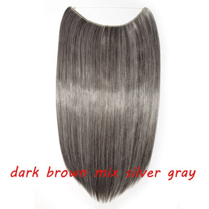 20inch Invisible Wire No Clip One Piece Halo Hair Extension flip