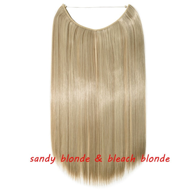 20inch Invisible Wire No Clip One Piece Halo Hair Extension flip