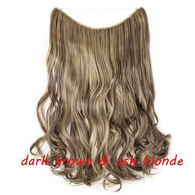 20inch Invisible Wire No Clip One Piece Halo Hair Extension flip