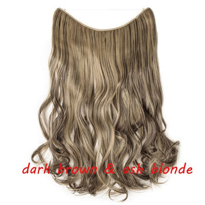 20inch Invisible Wire No Clip One Piece Halo Hair Extension flip