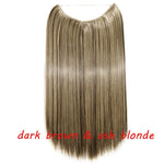 Load image into Gallery viewer, 20inch Invisible Wire No Clip One Piece Halo Hair Extension flip

