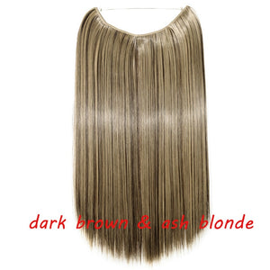 20inch Invisible Wire No Clip One Piece Halo Hair Extension flip