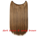 Load image into Gallery viewer, 20inch Invisible Wire No Clip One Piece Halo Hair Extension flip
