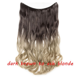 20inch Invisible Wire No Clip One Piece Halo Hair Extension flip