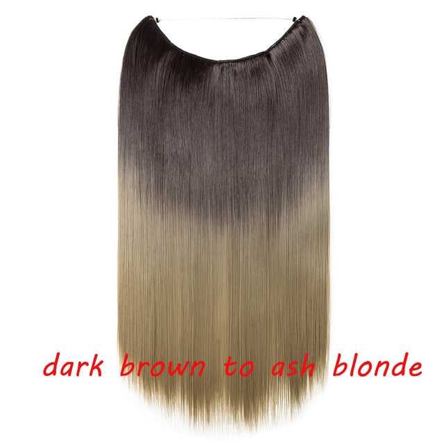 20inch Invisible Wire No Clip One Piece Halo Hair Extension flip