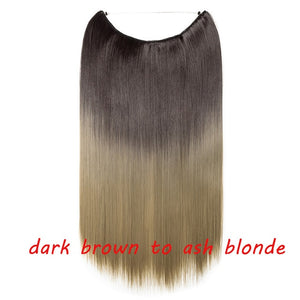 20inch Invisible Wire No Clip One Piece Halo Hair Extension flip