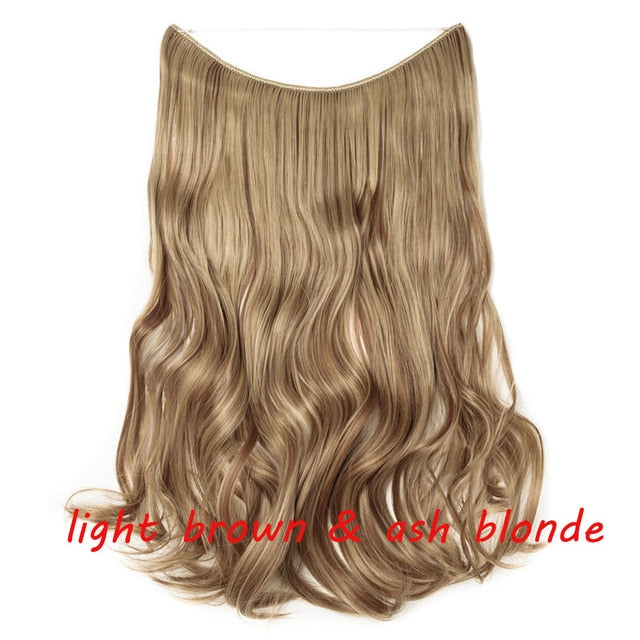20inch Invisible Wire No Clip One Piece Halo Hair Extension flip