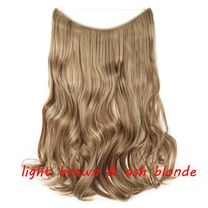 20inch Invisible Wire No Clip One Piece Halo Hair Extension flip