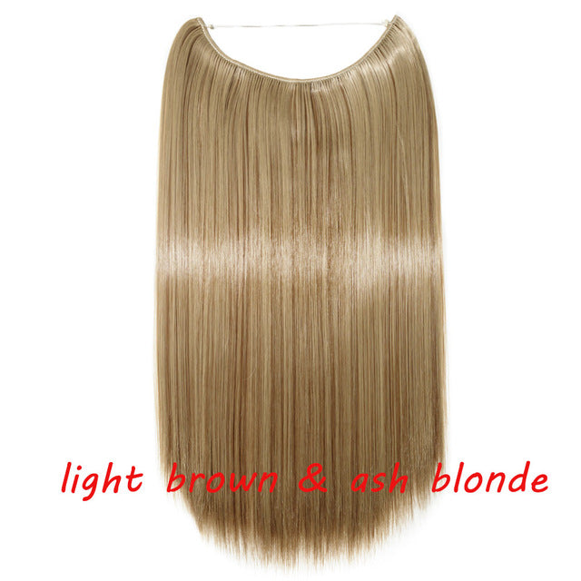 20inch Invisible Wire No Clip One Piece Halo Hair Extension flip