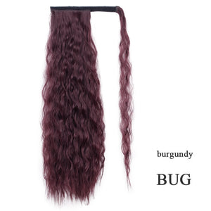 Vigorous Corn Wavy Long Ponytail Synthetic Hairpiece Wrap on Clip Hair Extensions