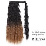 Load image into Gallery viewer, Vigorous Corn Wavy Long Ponytail Synthetic Hairpiece Wrap on Clip Hair Extensions
