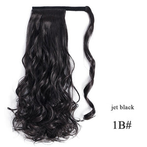 Vigorous Corn Wavy Long Ponytail Synthetic Hairpiece Wrap on Clip Hair Extensions