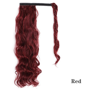 Vigorous Corn Wavy Long Ponytail Synthetic Hairpiece Wrap on Clip Hair Extensions