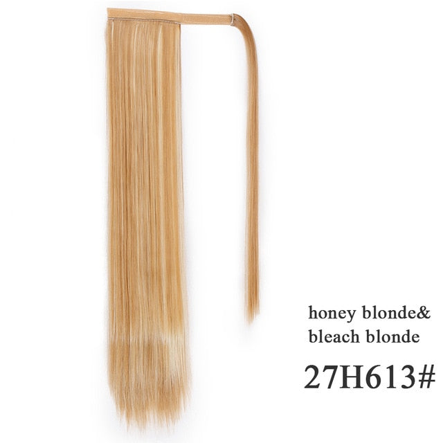 Vigorous Corn Wavy Long Ponytail Synthetic Hairpiece Wrap on Clip Hair Extensions