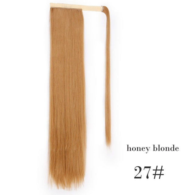 Vigorous Corn Wavy Long Ponytail Synthetic Hairpiece Wrap on Clip Hair Extensions