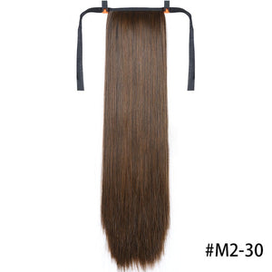 MSTN 30-Inch Synthetic Hair Fiber Heat-Resistant Straight Hair With Ponytail Hair  Extended